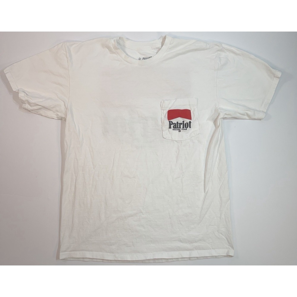 Patriot Racing Team Pocket T Shirt Large White Graphic Tee - Picture 2 of 6